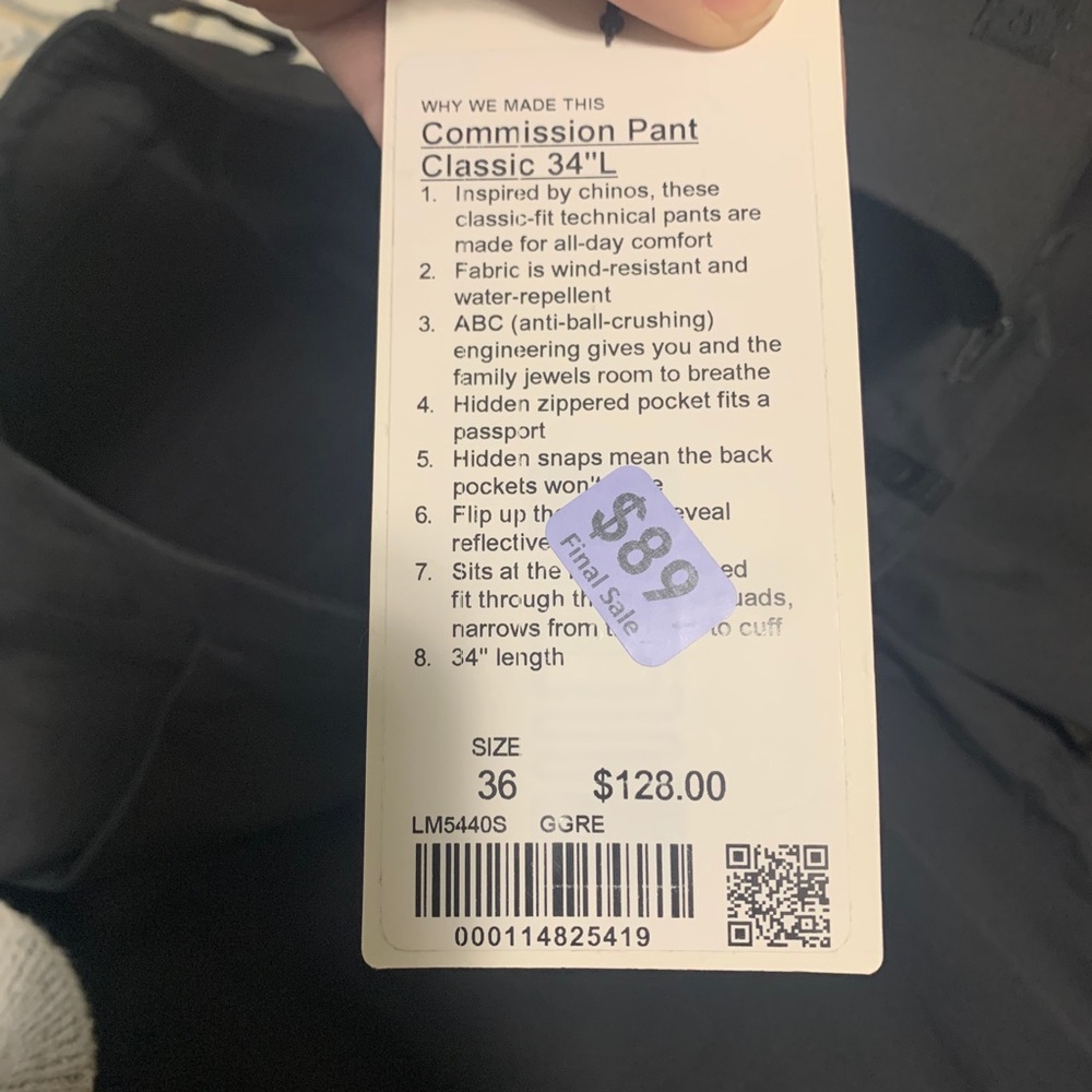 Men’s Lululemon Commission Pant